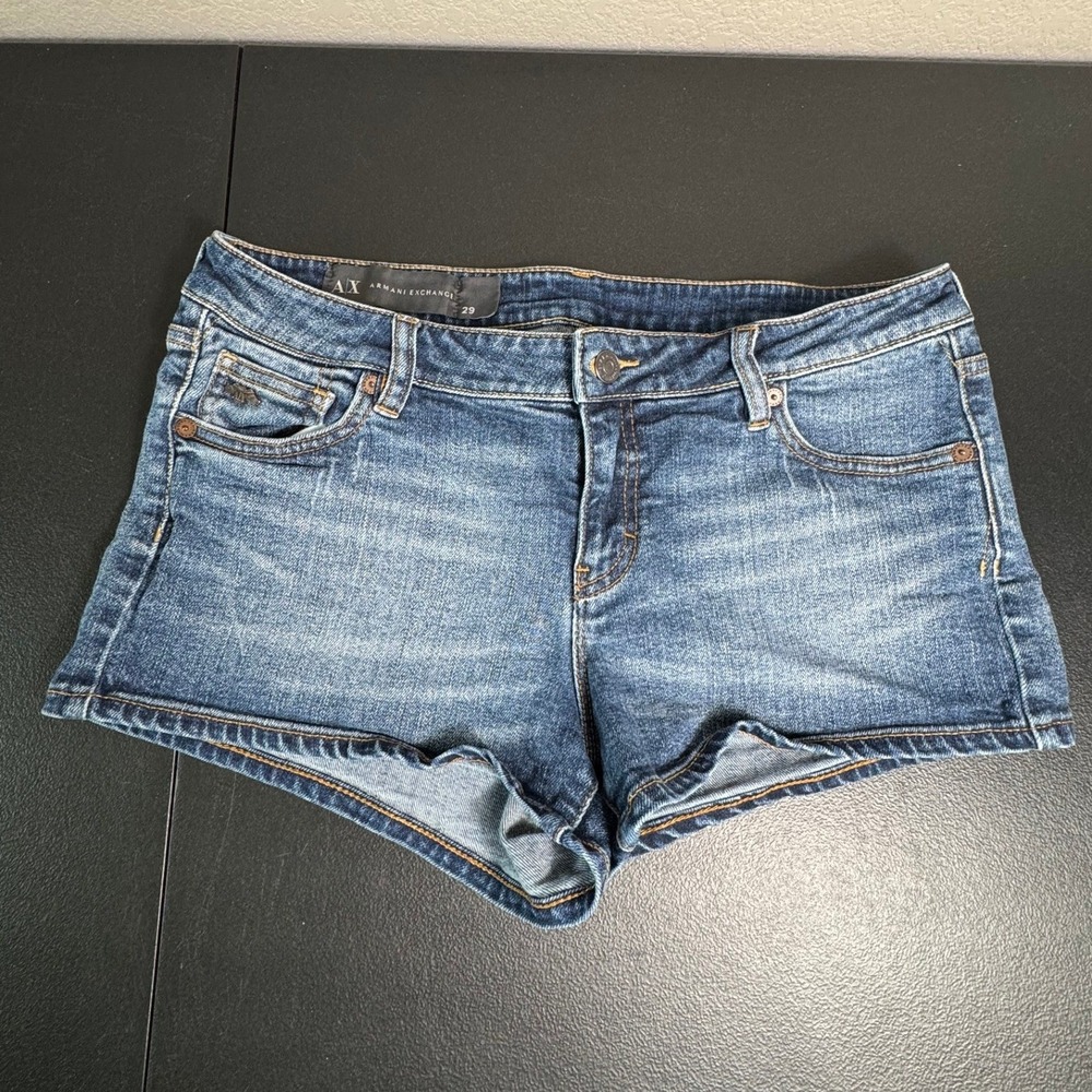 Armani Exchange Womens Denim Shorts Medium Wash Low Rise Size 29 K-Fall-2015